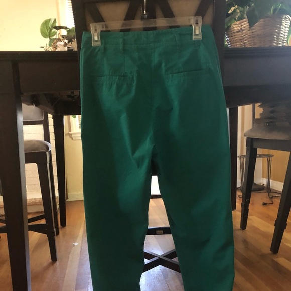 TopShop Green Pleated High Waist Skinny Pants - Picture 2 of 8